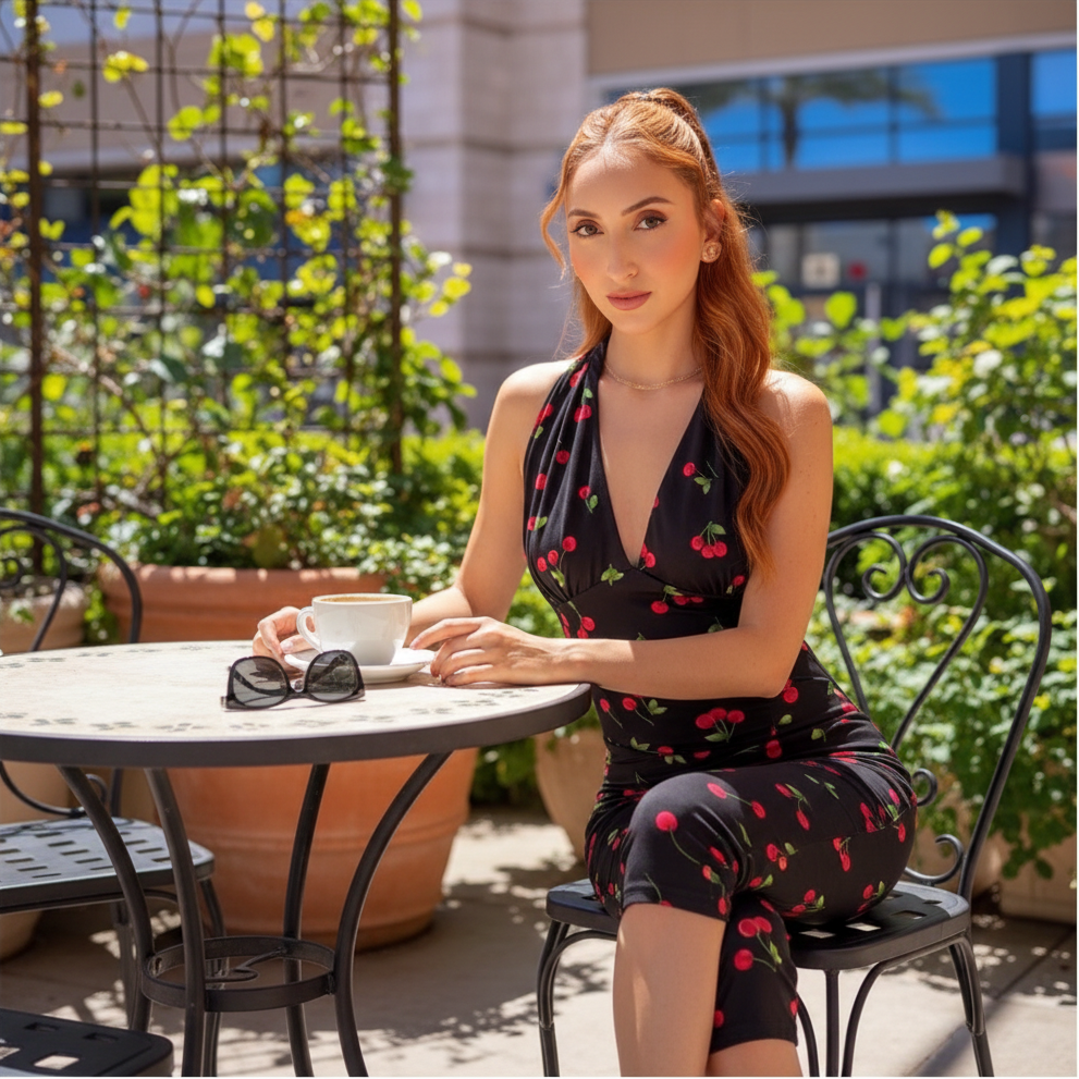 Aria Cherry Capri Jumpsuit - Instagram Creative